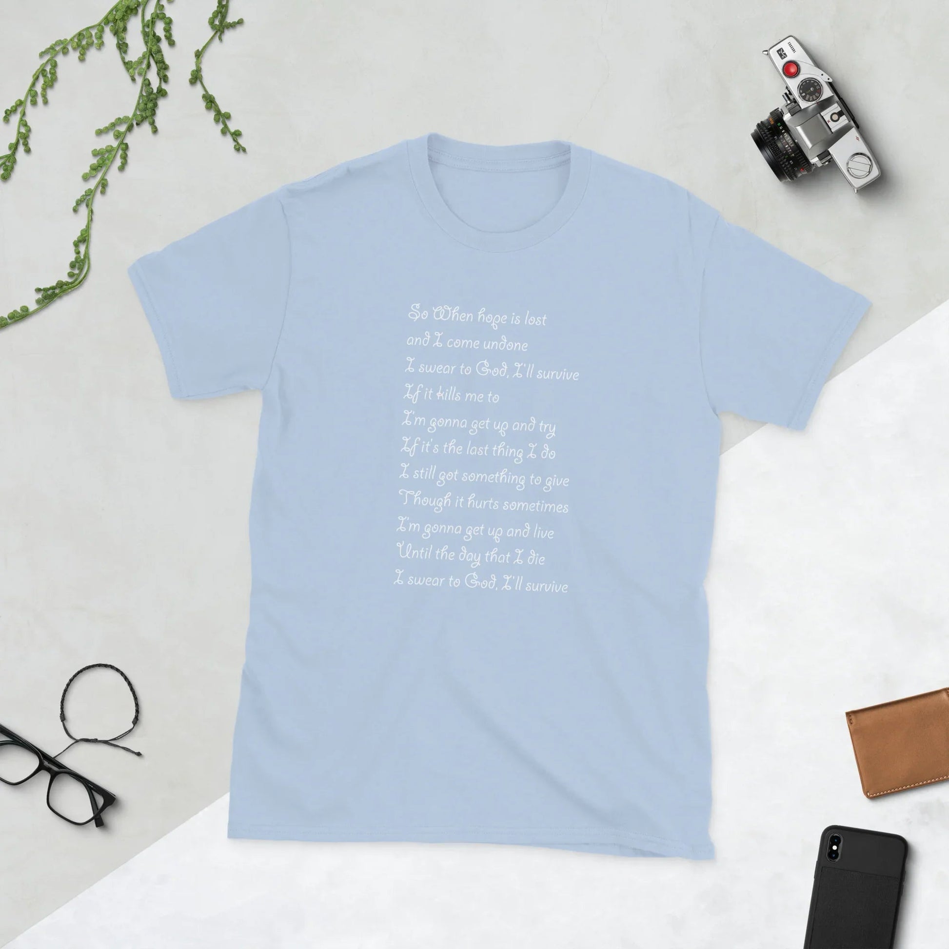 Lewis Capaldi Unisex T-Shirt | 100% Cotton Survive Lyrics Tee T-shirt Alcyone213k