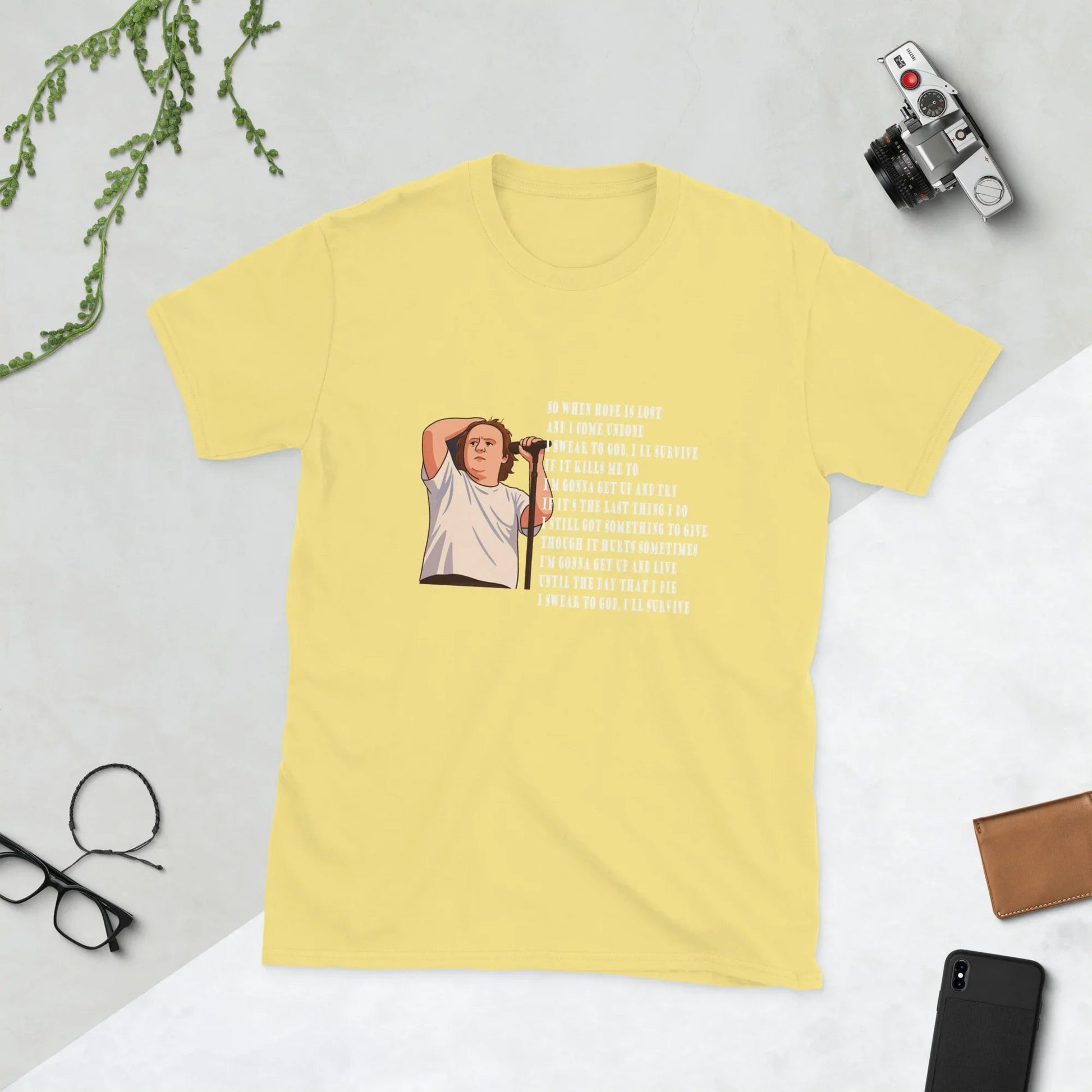 Lewis Capaldi Unisex T-Shirt | 'Survive' Lyrics Cotton Graphic Tee T-shirt Alcyone213k