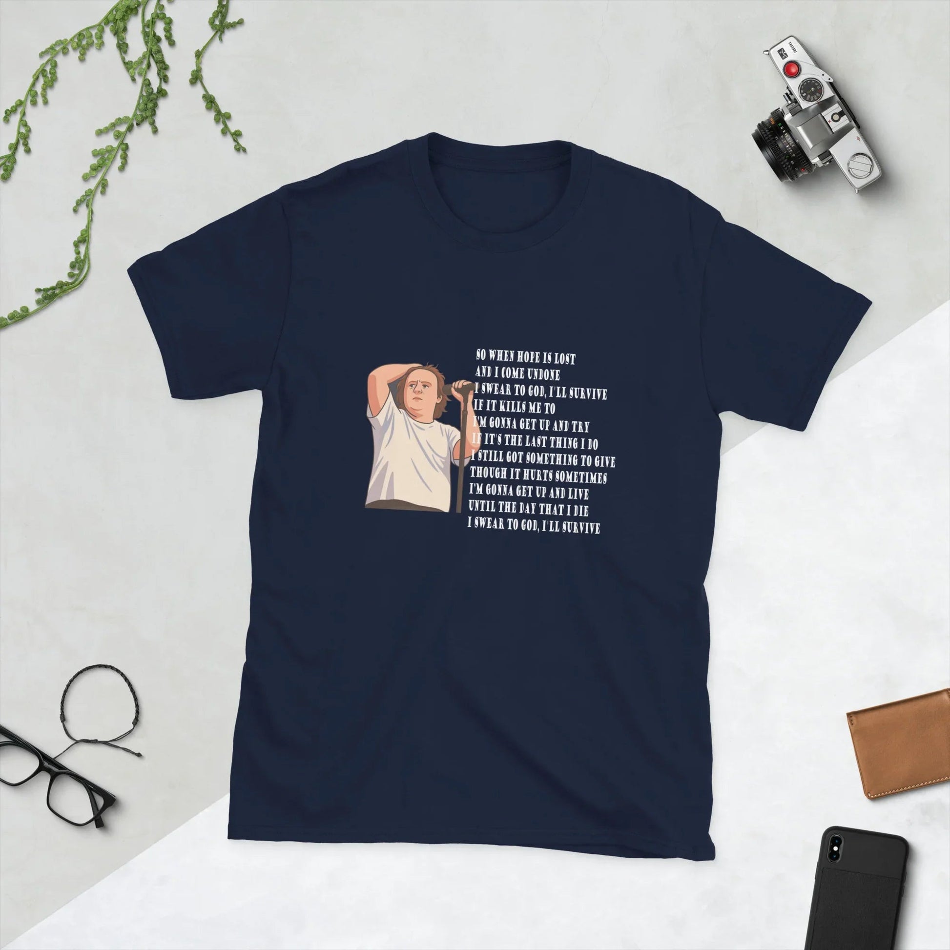 Lewis Capaldi Unisex T-Shirt | 'Survive' Lyrics Cotton Graphic Tee T-shirt Alcyone213k