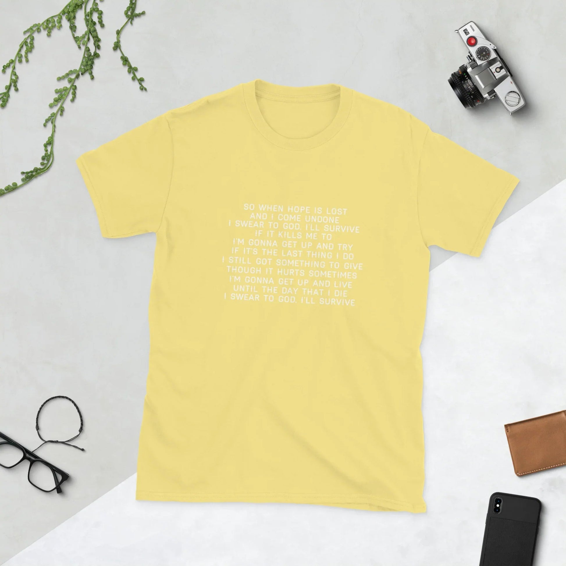 Lewis Capaldi Unisex T-Shirt | Survive Lyrics Cotton Tee T-shirt Alcyone213k