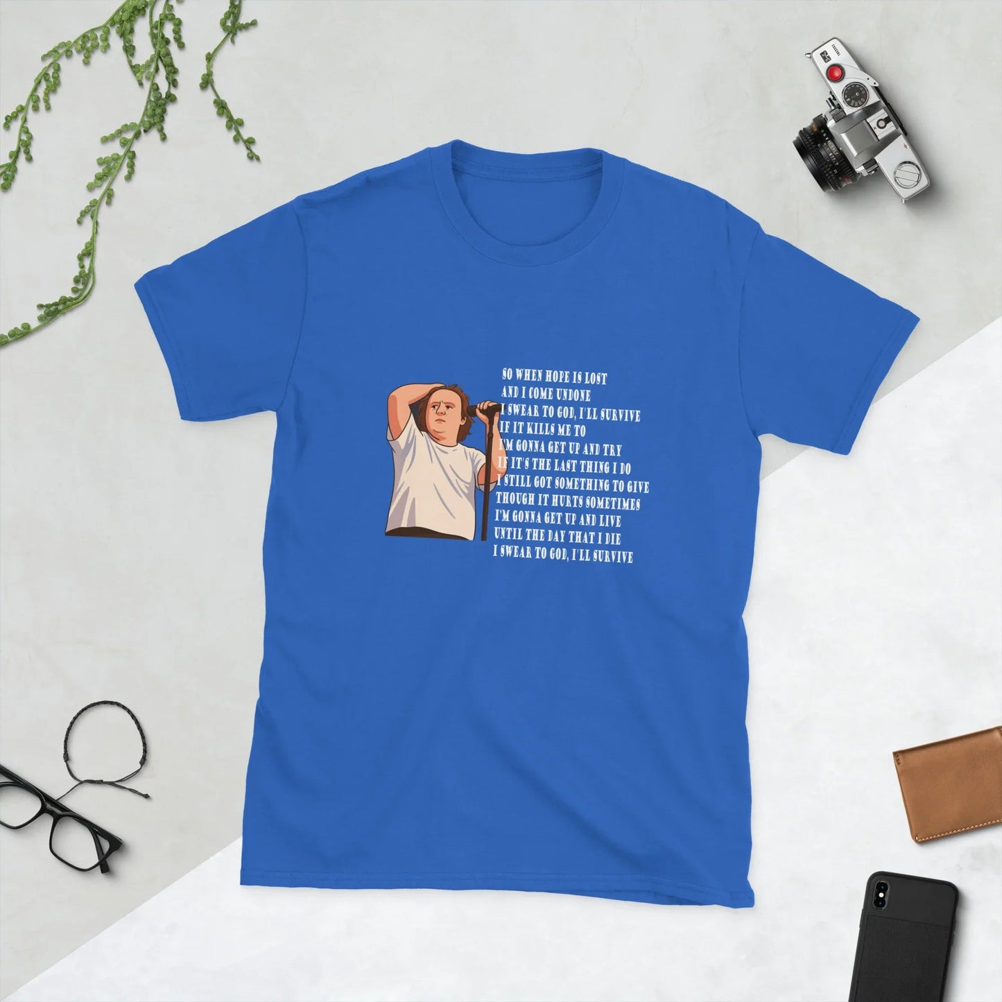 Lewis Capaldi Unisex T-Shirt | 'Survive' Lyrics Cotton Graphic Tee T-shirt Alcyone213k