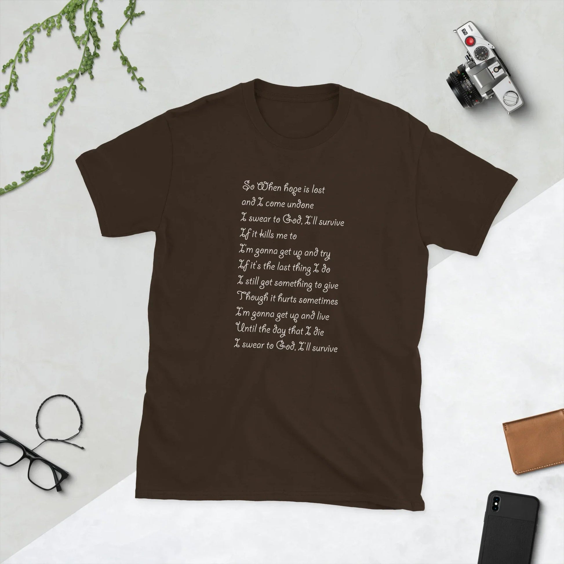 Lewis Capaldi Unisex T-Shirt | 100% Cotton Survive Lyrics Tee T-shirt Alcyone213k