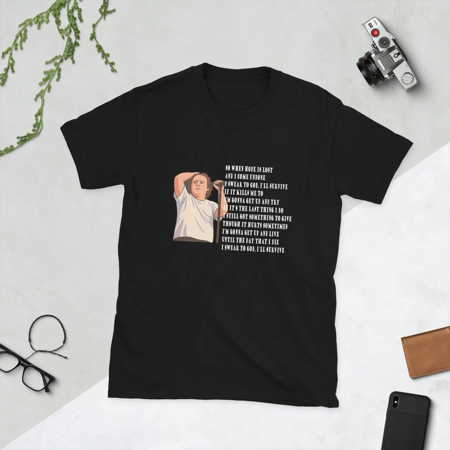 Lewis Capaldi Unisex T-Shirt | 'Survive' Lyrics Cotton Graphic Tee T-shirt Alcyone213k