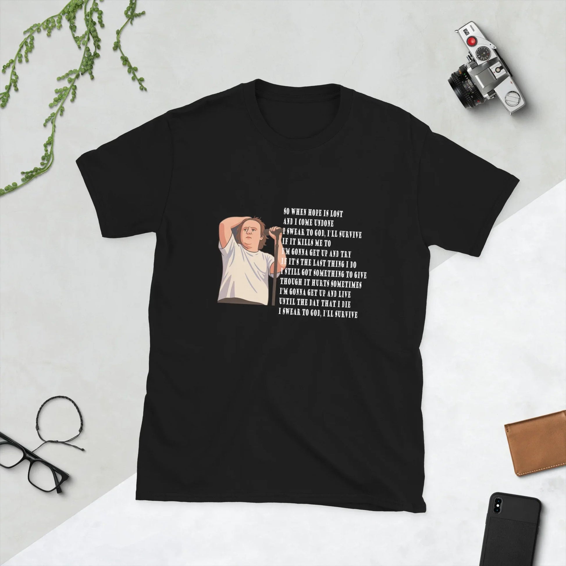 Lewis Capaldi Unisex T-Shirt | 'Survive' Lyrics Cotton Graphic Tee T-shirt Alcyone213k