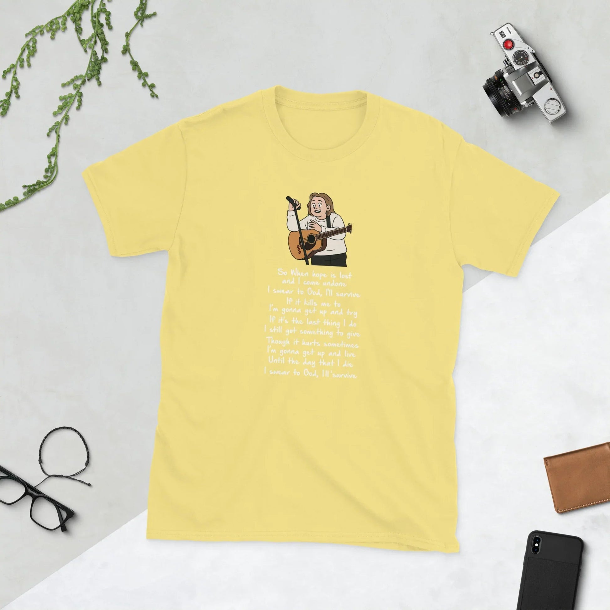 Lewis Capaldi Unisex T-Shirt | Cotton Blend "Survive" Lyrics Tee T-shirt Alcyone213k