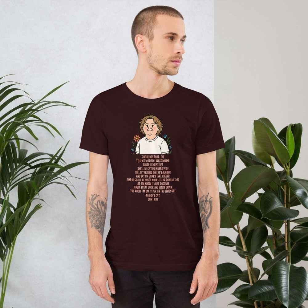 Lewis Capaldi "On The Day That I Die" Lyrics T-Shirt | Unisex Cotton Tee Alcyone213k