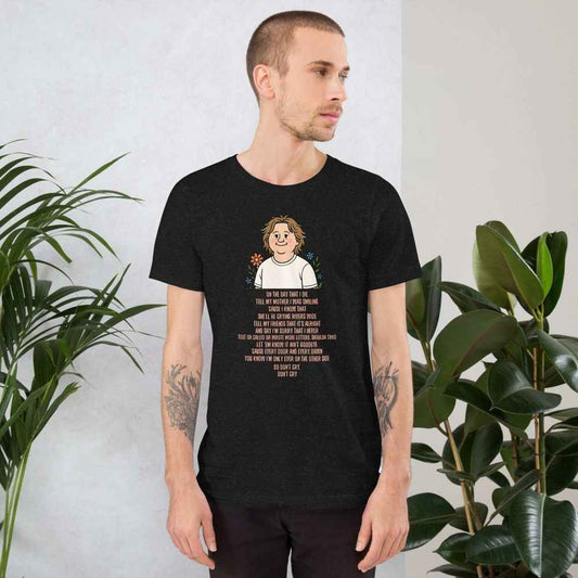 Lewis Capaldi "On The Day That I Die" Lyrics T-Shirt | Unisex Cotton Tee Alcyone213k