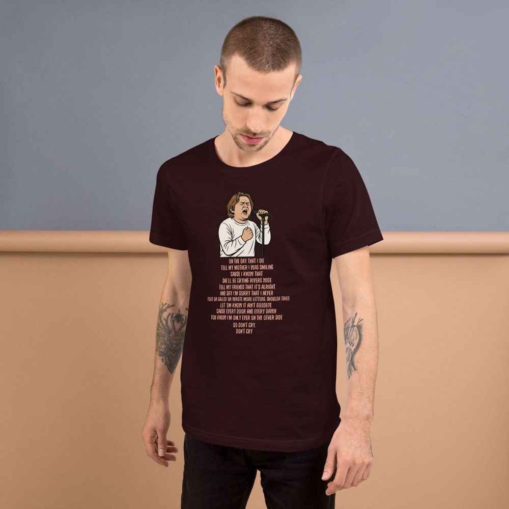 Lewis Capaldi "On The Day That I Die" Lyrics T-Shirt | Unisex Cotton Tee Alcyone213k