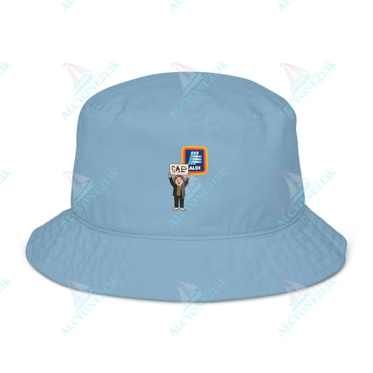 Alcyone213k Lewis Capaldi Organic bucket hat - Capaldi On Aldi Slate Blue
