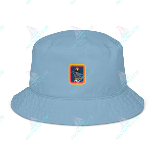 Alcyone213k Lewis Capaldi Organic bucket hat - Capaldi On Aldi Slate Blue