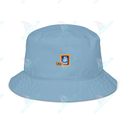 Alcyone213k Lewis Capaldi Organic bucket hat - Capaldi On Aldi Slate Blue