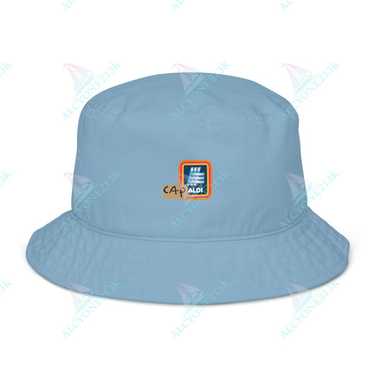 Alcyone213k Lewis Capaldi Organic bucket hat - Capaldi On Aldi Slate Blue