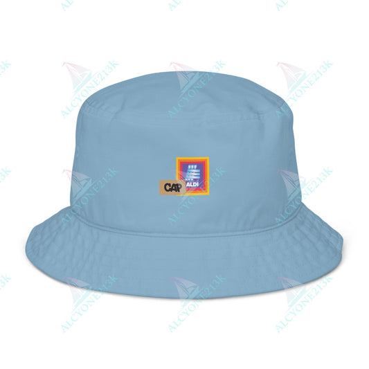 Alcyone213k Lewis Capaldi Organic bucket hat - Capaldi On Aldi Slate Blue