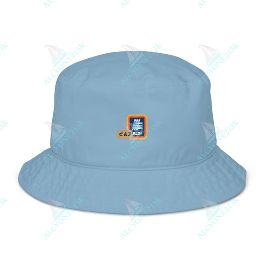 Alcyone213k Lewis Capaldi Organic bucket hat - Capaldi On Aldi Slate Blue