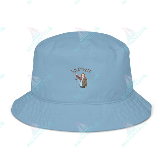 Alcyone213k Lewis Capaldi Organic bucket hat - I'm F*cking Back Slate Blue
