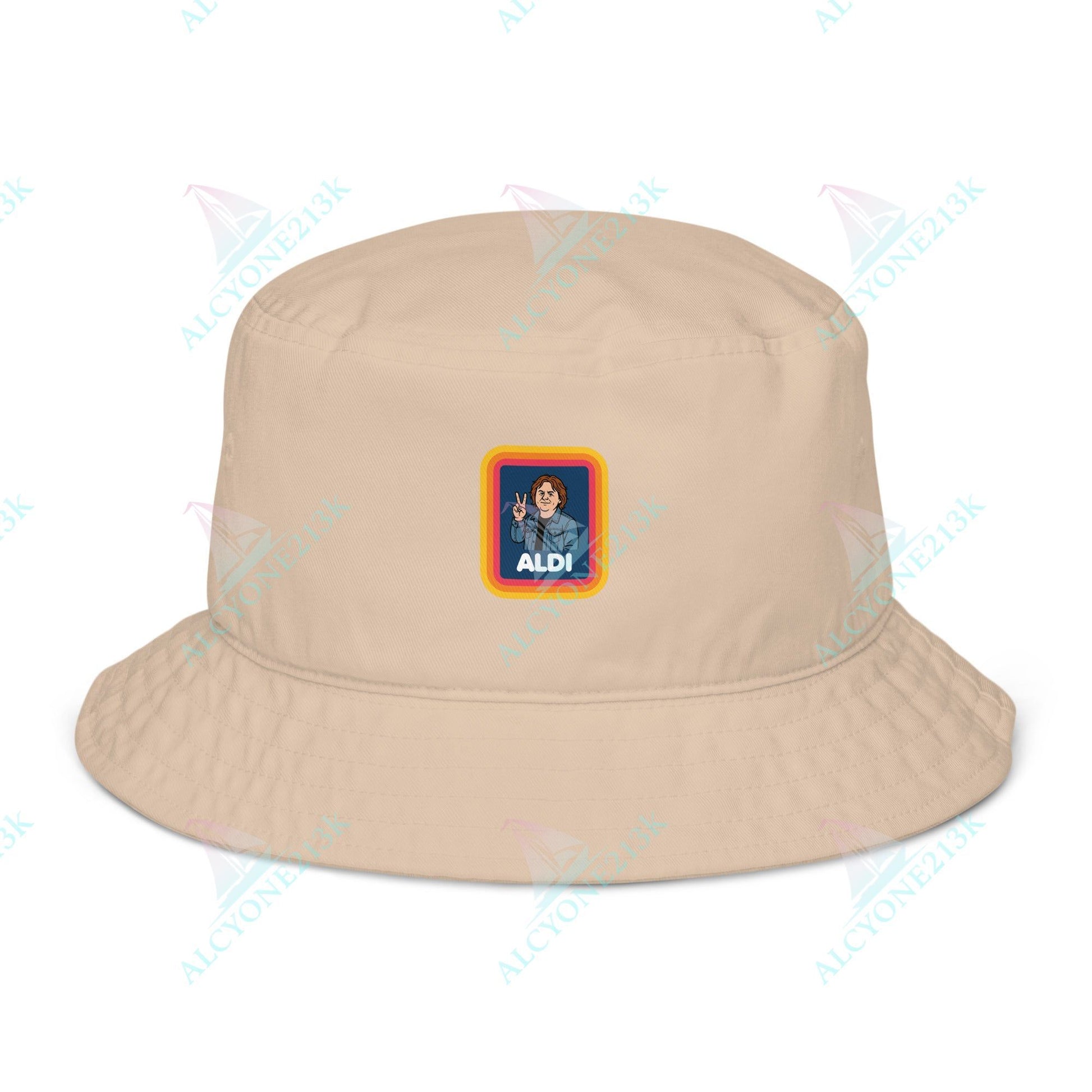 Alcyone213k Lewis Capaldi Organic bucket hat - Capaldi On Aldi Stone