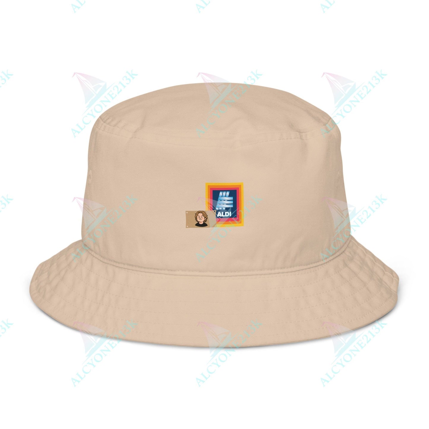 Alcyone213k Lewis Capaldi Organic bucket hat - Capaldi On Aldi Stone