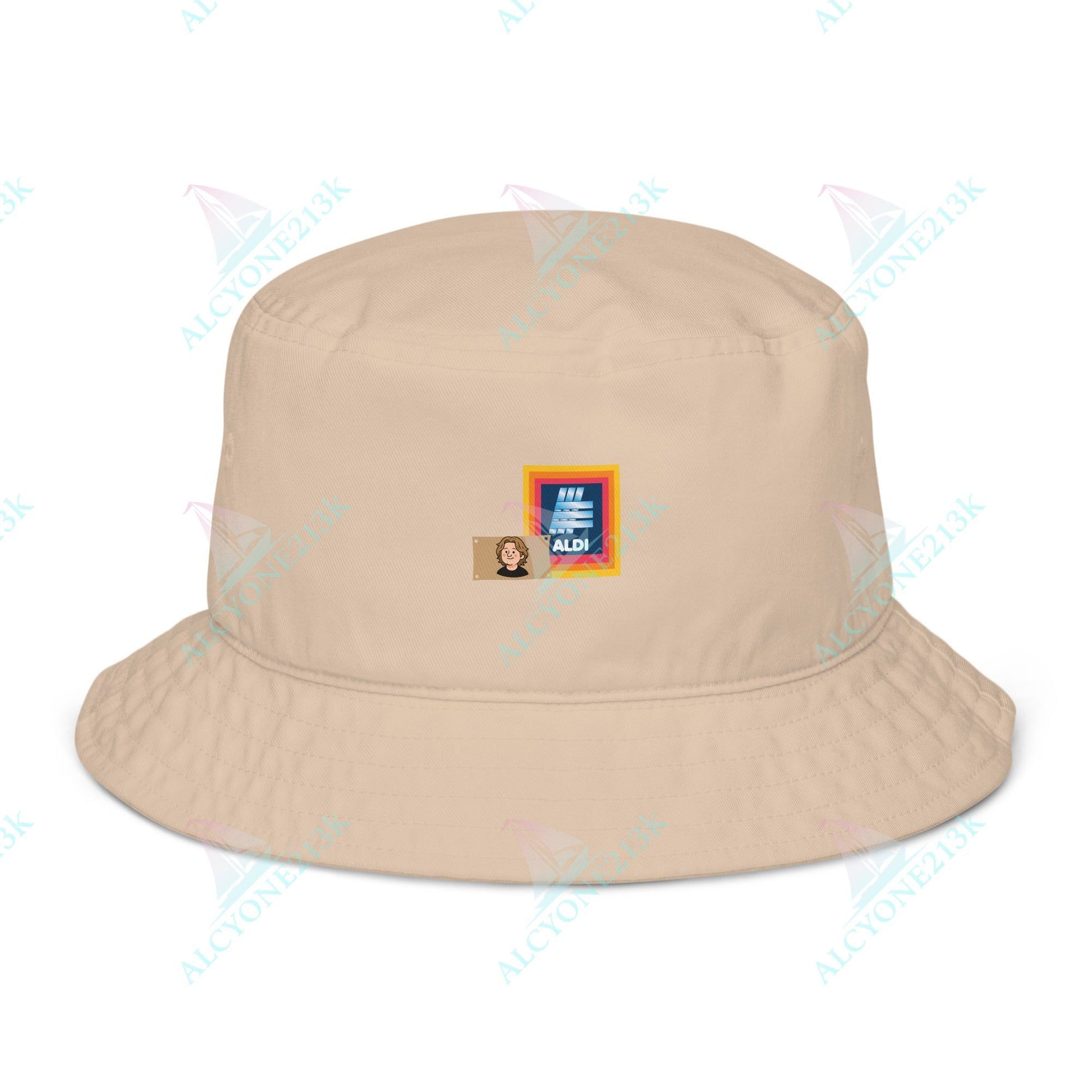 Alcyone213k Lewis Capaldi Organic bucket hat - Capaldi On Aldi Stone