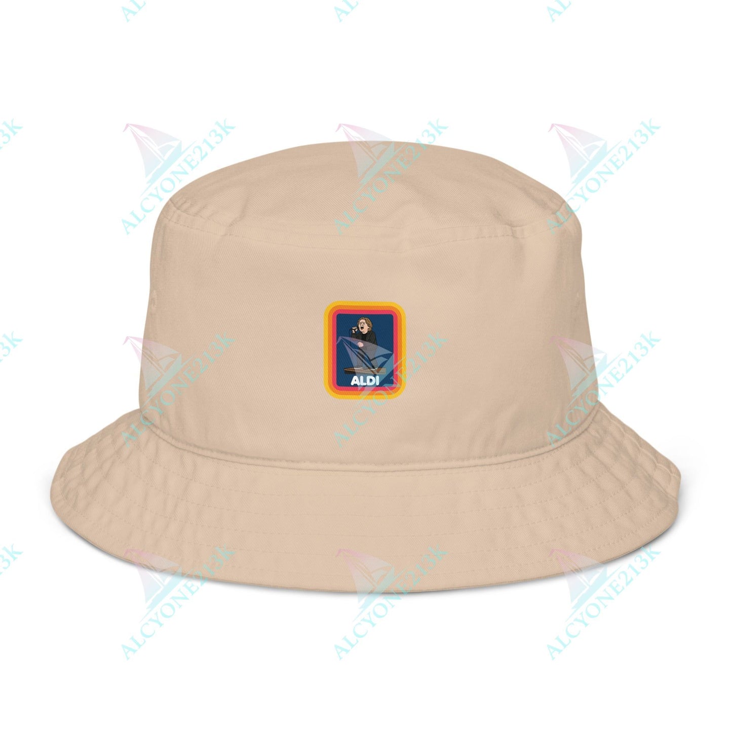 Alcyone213k Lewis Capaldi Organic bucket hat - Capaldi On Aldi Stone