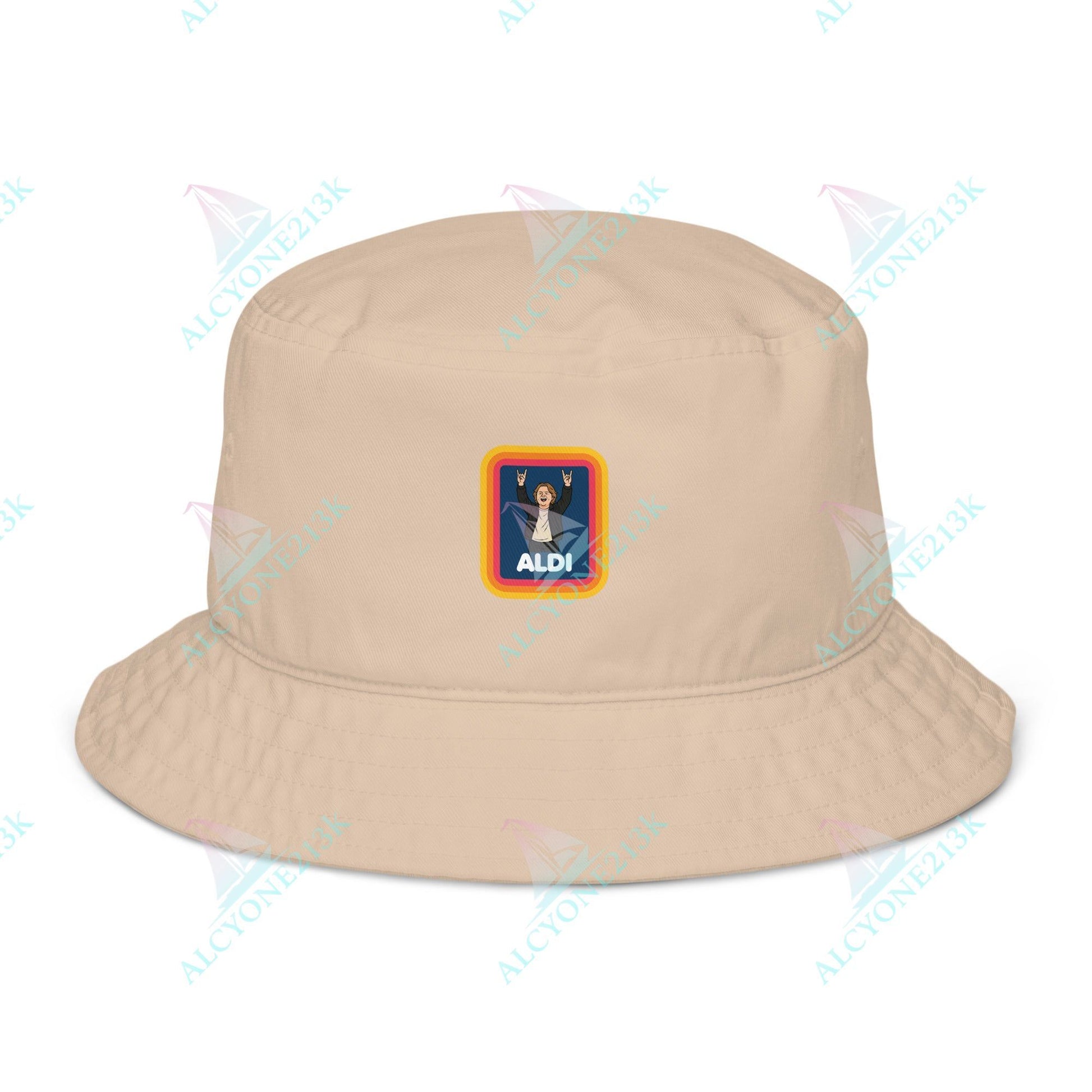 Alcyone213k Lewis Capaldi Organic bucket hat - Capaldi On Aldi Stone