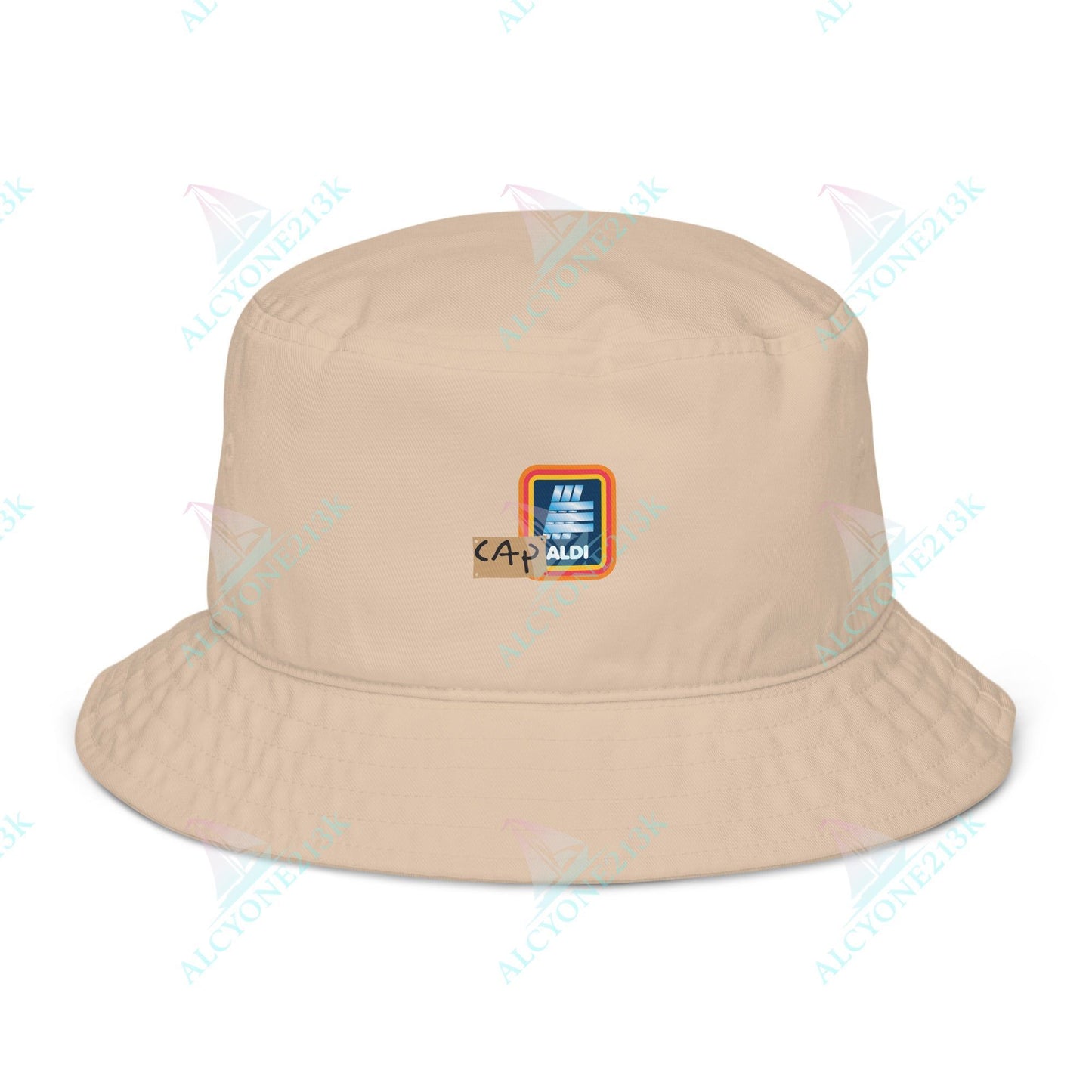 Alcyone213k Lewis Capaldi Organic bucket hat - Capaldi On Aldi Stone