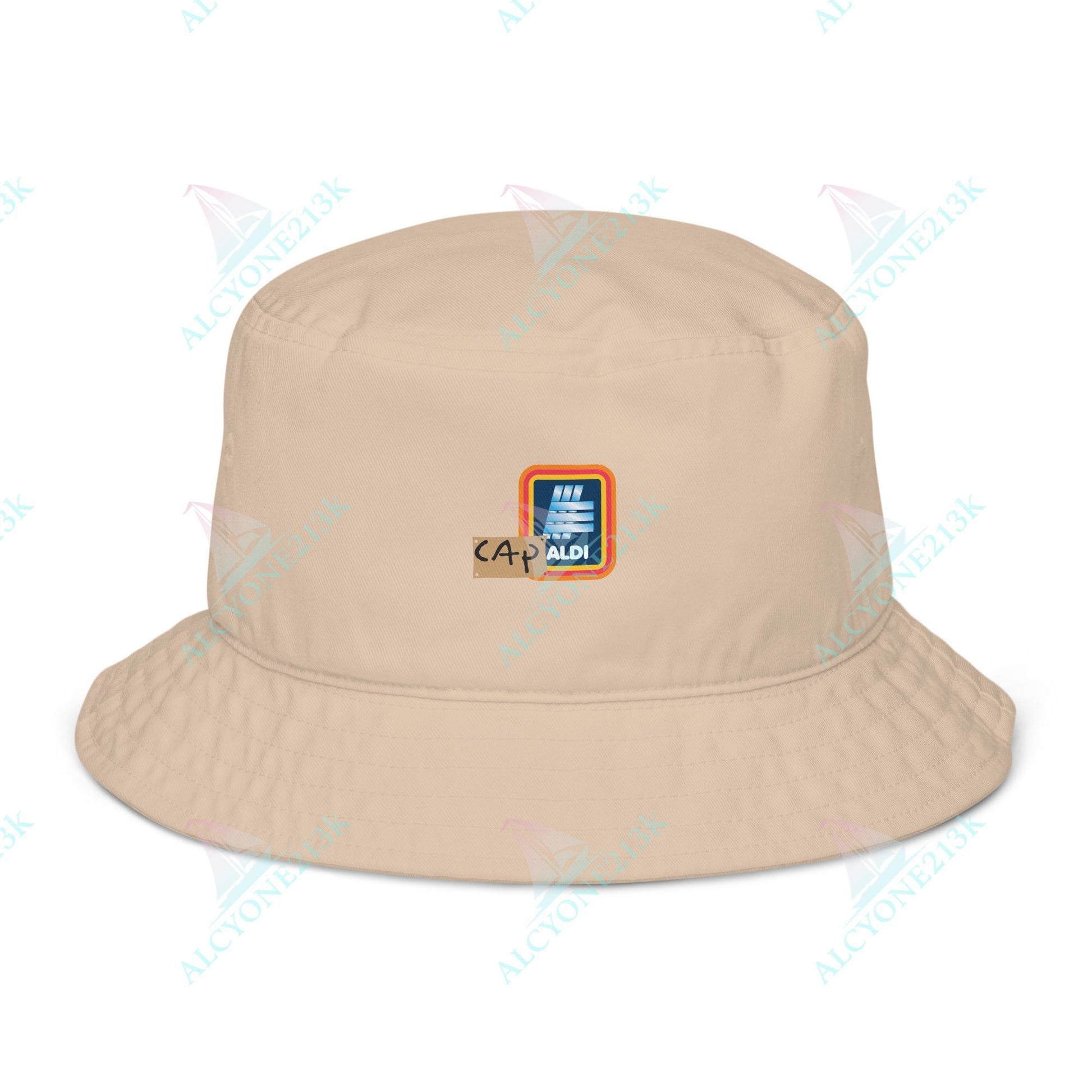 Alcyone213k Lewis Capaldi Organic bucket hat - Capaldi On Aldi Stone