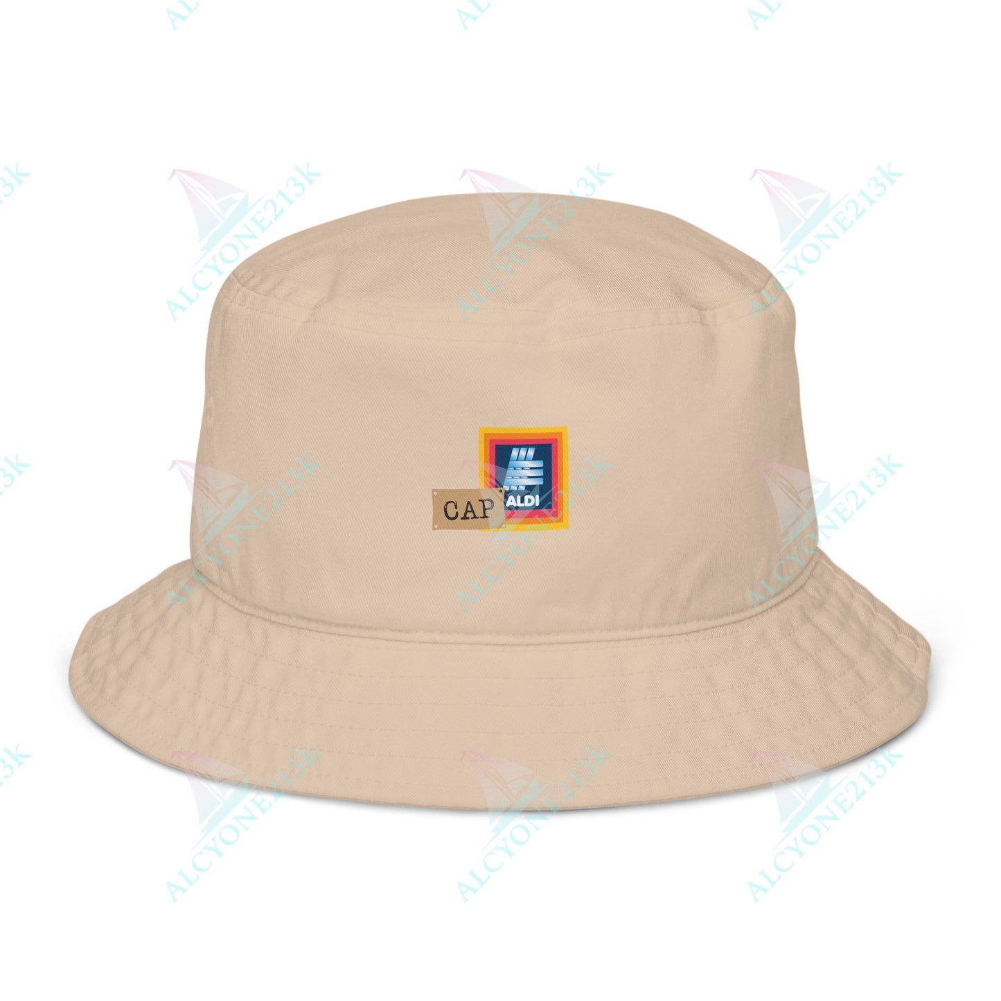 Alcyone213k Lewis Capaldi Organic bucket hat - Capaldi On Aldi Stone