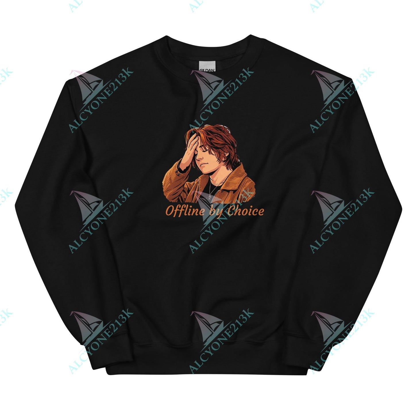 Alcyone213k Lewis Capaldi Unisex Sweatshirt - Offline By Choice - Funny Quotes Black