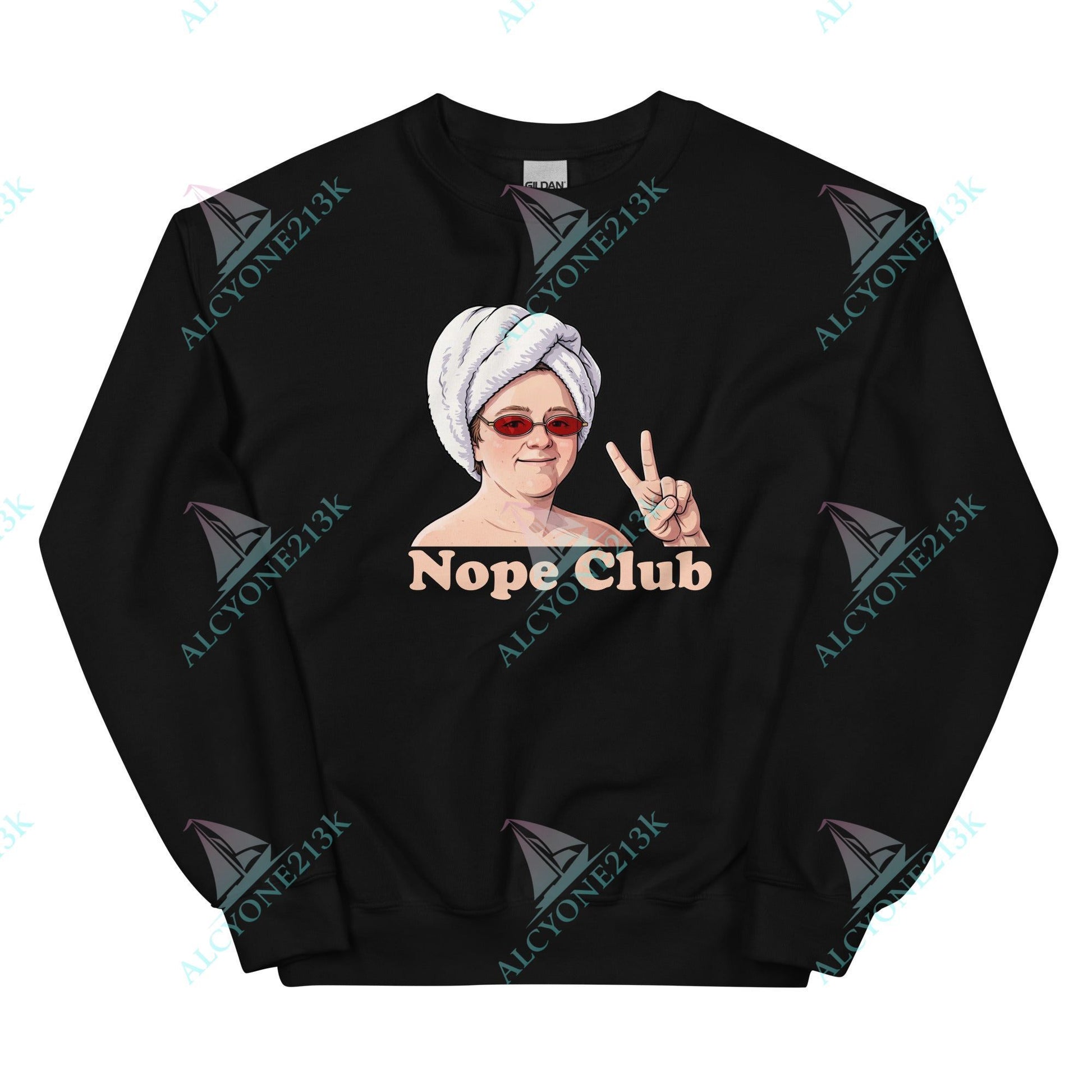 Alcyone213k Lewis Capaldi Unisex Sweatshirt - Nope Club - Funny Quotes Black