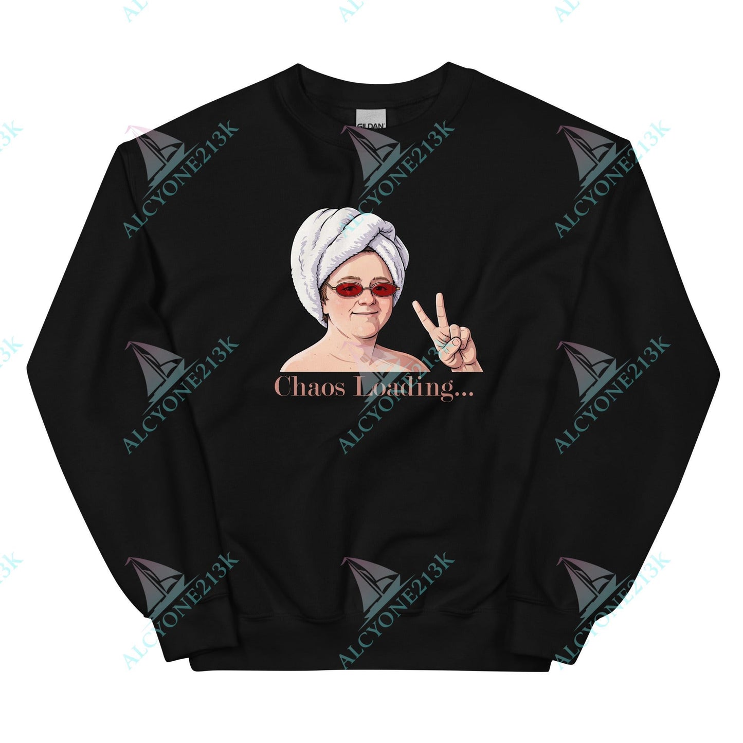 Alcyone213k Lewis Capaldi Unisex Sweatshirt - Chaos Loading - Funny Quotes Black