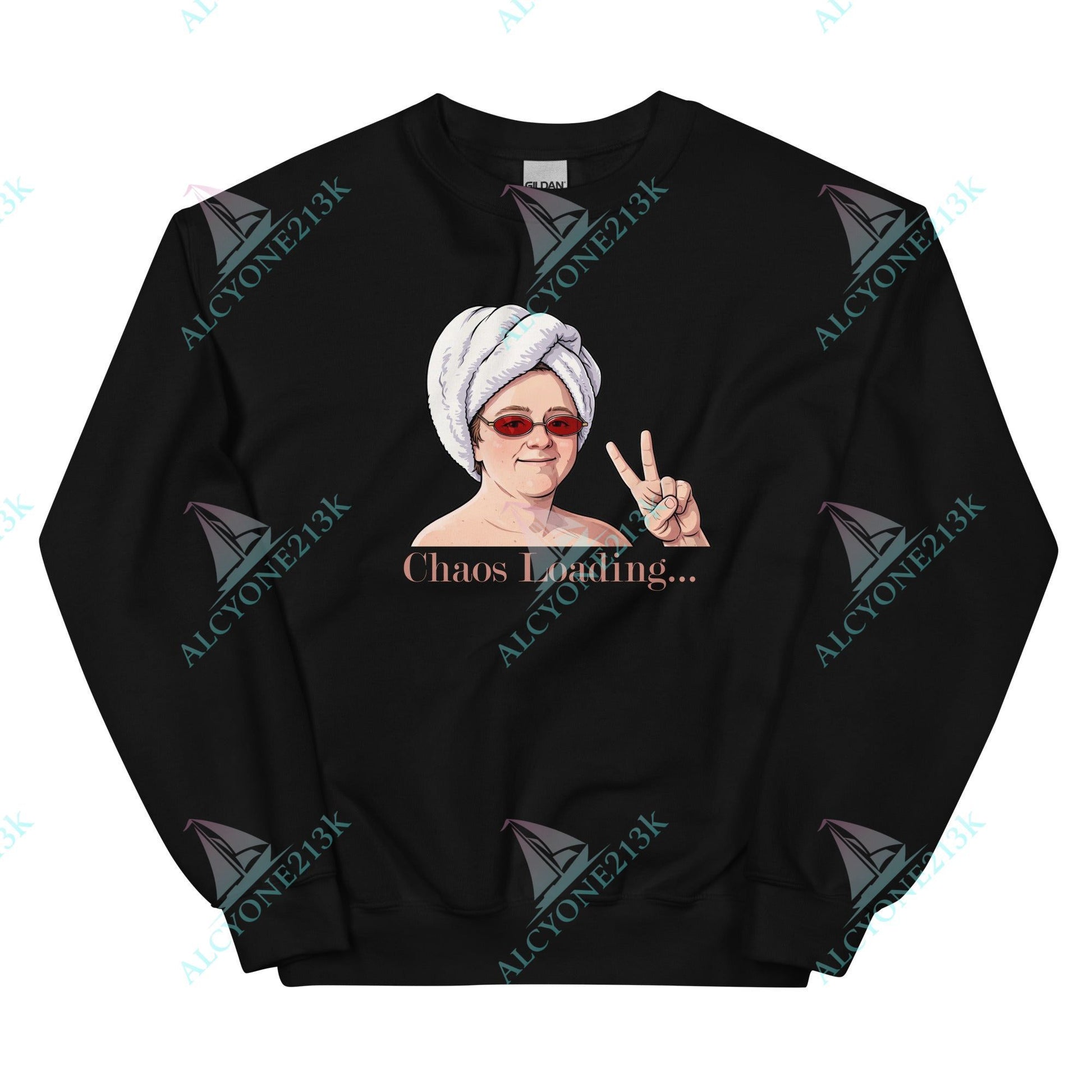 Alcyone213k Lewis Capaldi Unisex Sweatshirt - Chaos Loading - Funny Quotes Black