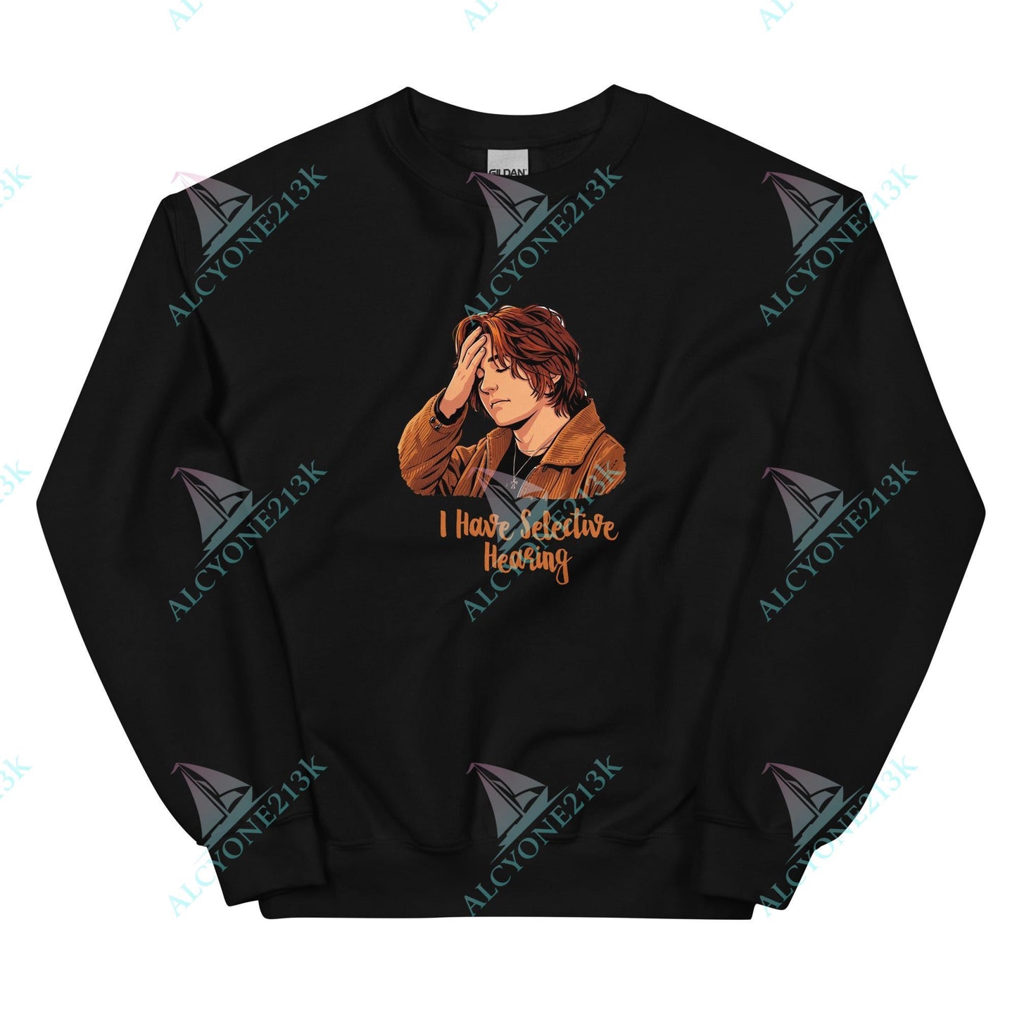 Alcyone213k Lewis Capaldi Unisex Sweatshirt - I Hate Selective Hearing - Funny Quotes Black