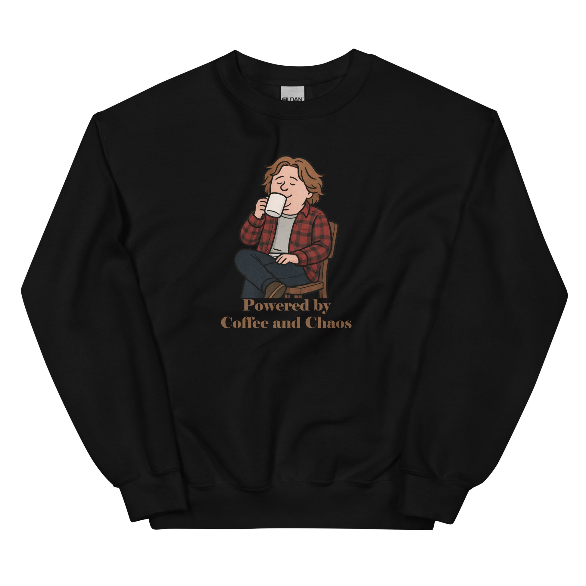 Alcyone213k Lewis Capaldi Unisex Sweatshirt - Powered By Coffee And Chaos - Funny Quotes Black
