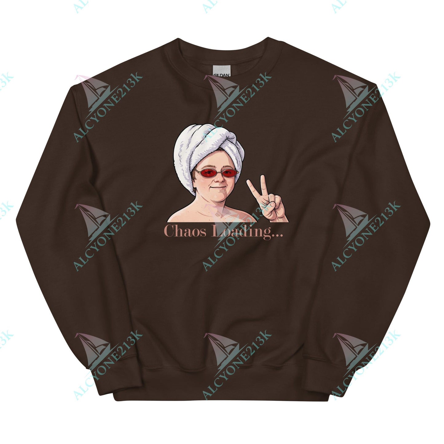 Alcyone213k Lewis Capaldi Unisex Sweatshirt - Chaos Loading - Funny Quotes Dark Chocolate