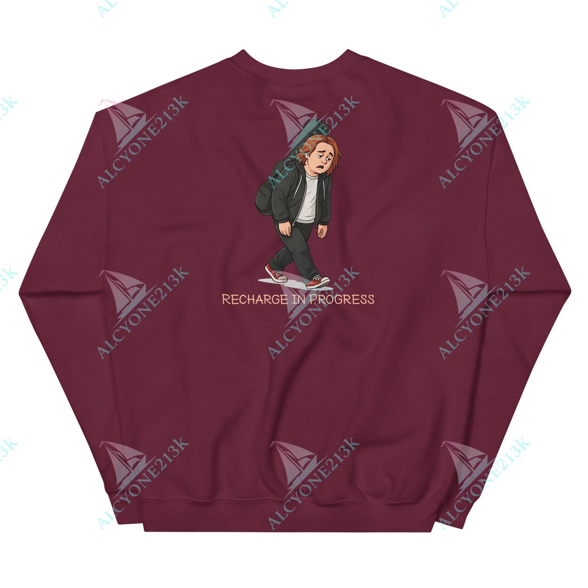 Alcyone213k Lewis Capaldi Unisex Sweatshirt - Recharge In Progress - Funny Quotes