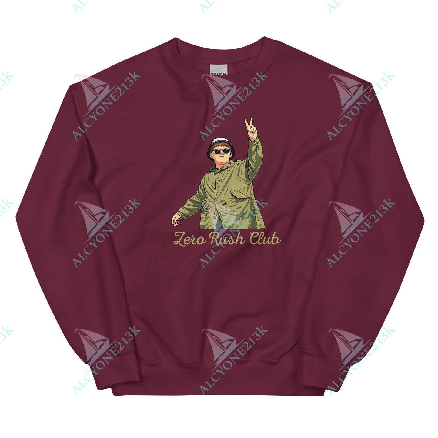 Alcyone213k Lewis Capaldi Unisex Sweatshirt - Rush Club - Funny Quotes Maroon