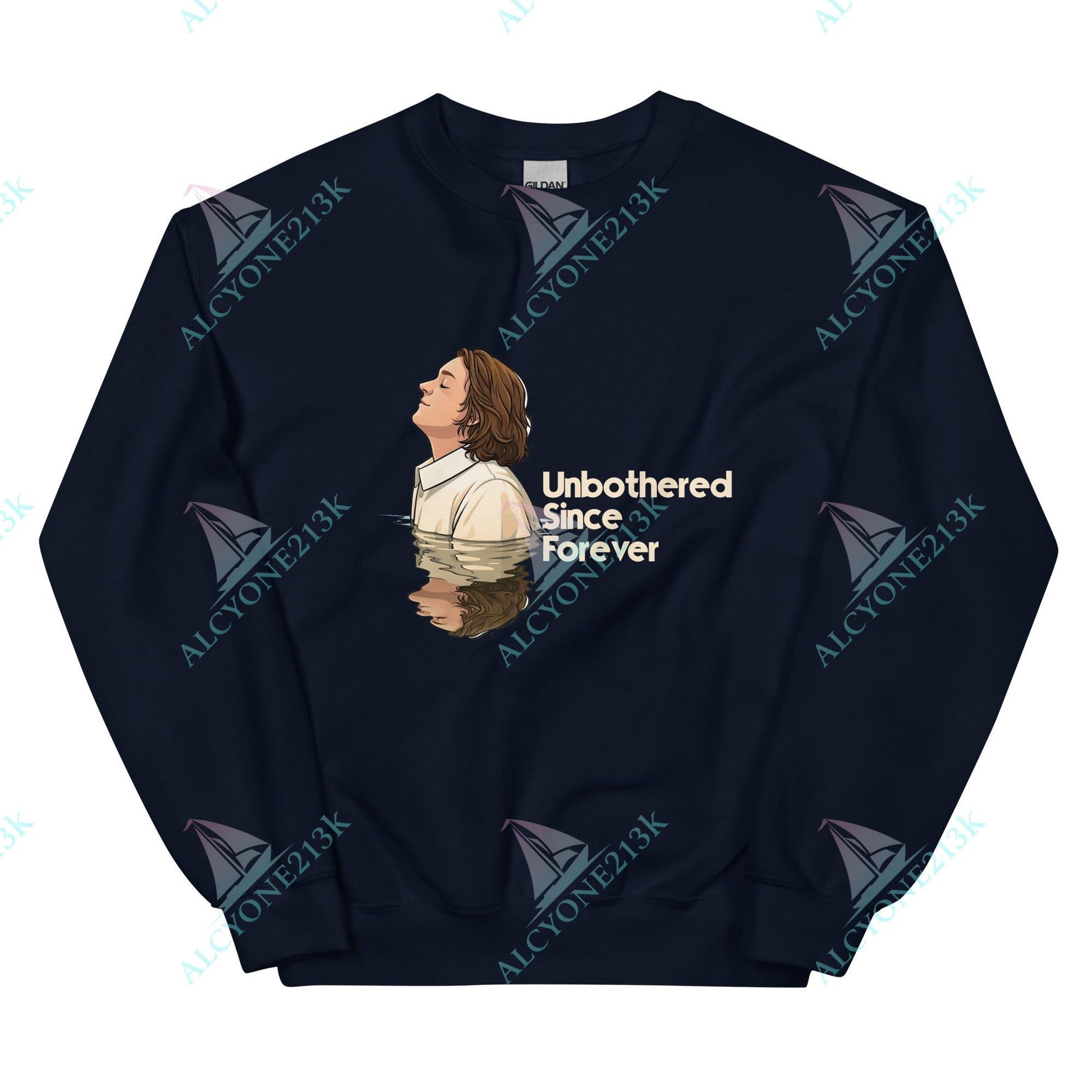 Alcyone213k Lewis Capaldi Unisex Sweatshirt - Unbothered Since Forever - Funny Quotes Navy