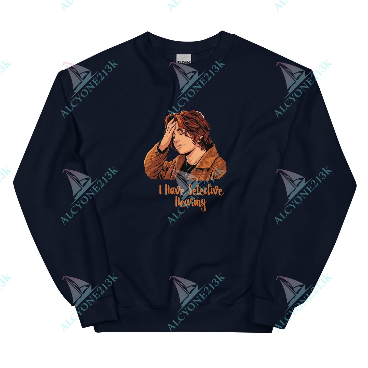 Alcyone213k Lewis Capaldi Unisex Sweatshirt - I Hate Selective Hearing - Funny Quotes Navy