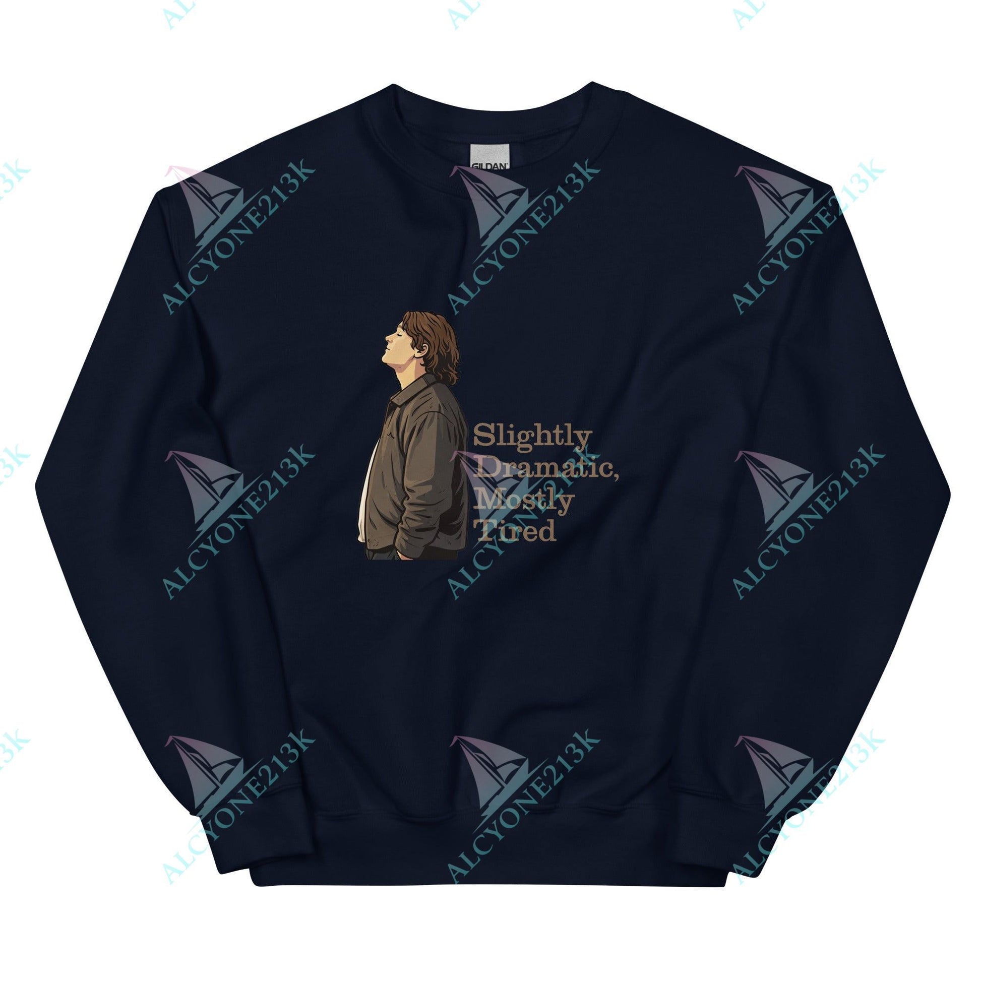 Alcyone213k Lewis Capaldi Unisex Sweatshirt - Slightly Dramatic - Funny Quotes Navy