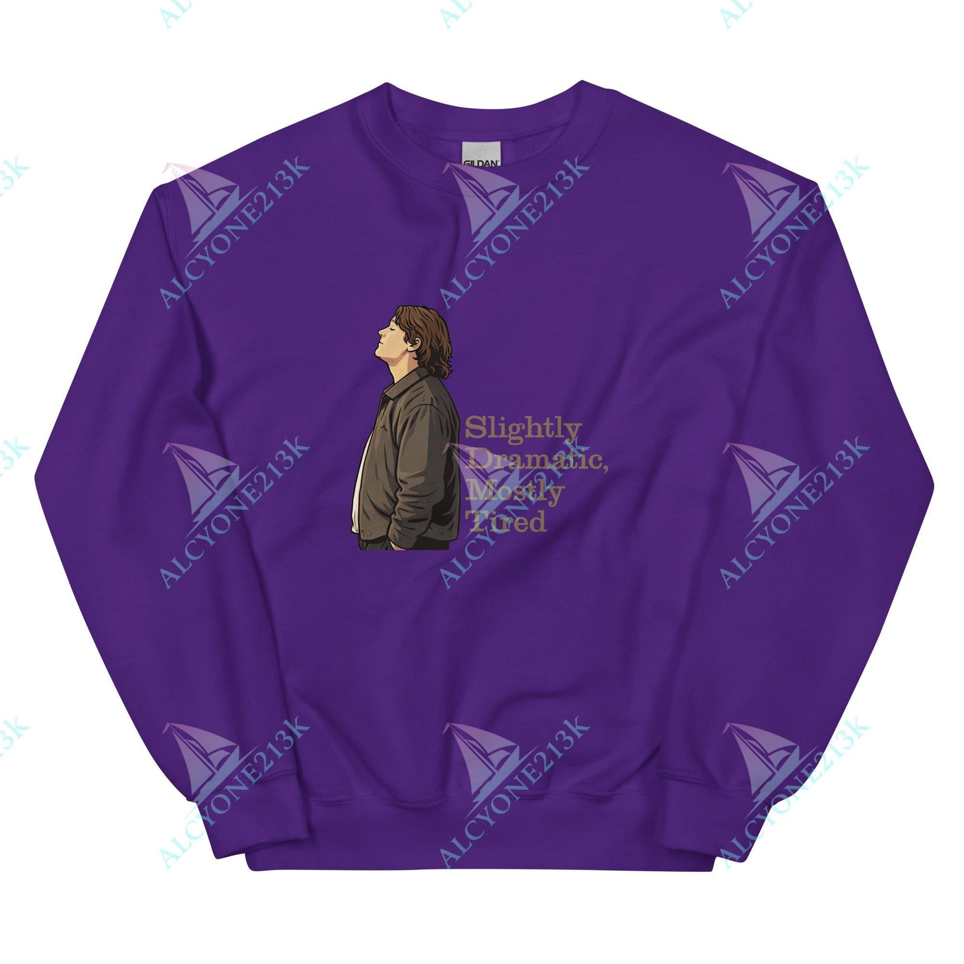 Alcyone213k Lewis Capaldi Unisex Sweatshirt - Slightly Dramatic - Funny Quotes Purple