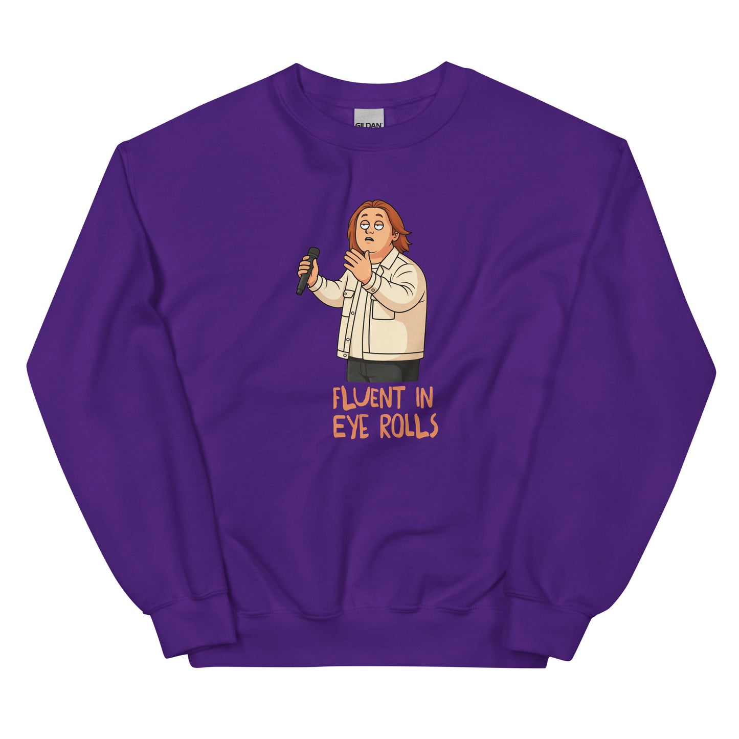 Alcyone213k Lewis is Unisex Sweatshirt - Fluent In Eye Rolls - Funny Quotes Purple