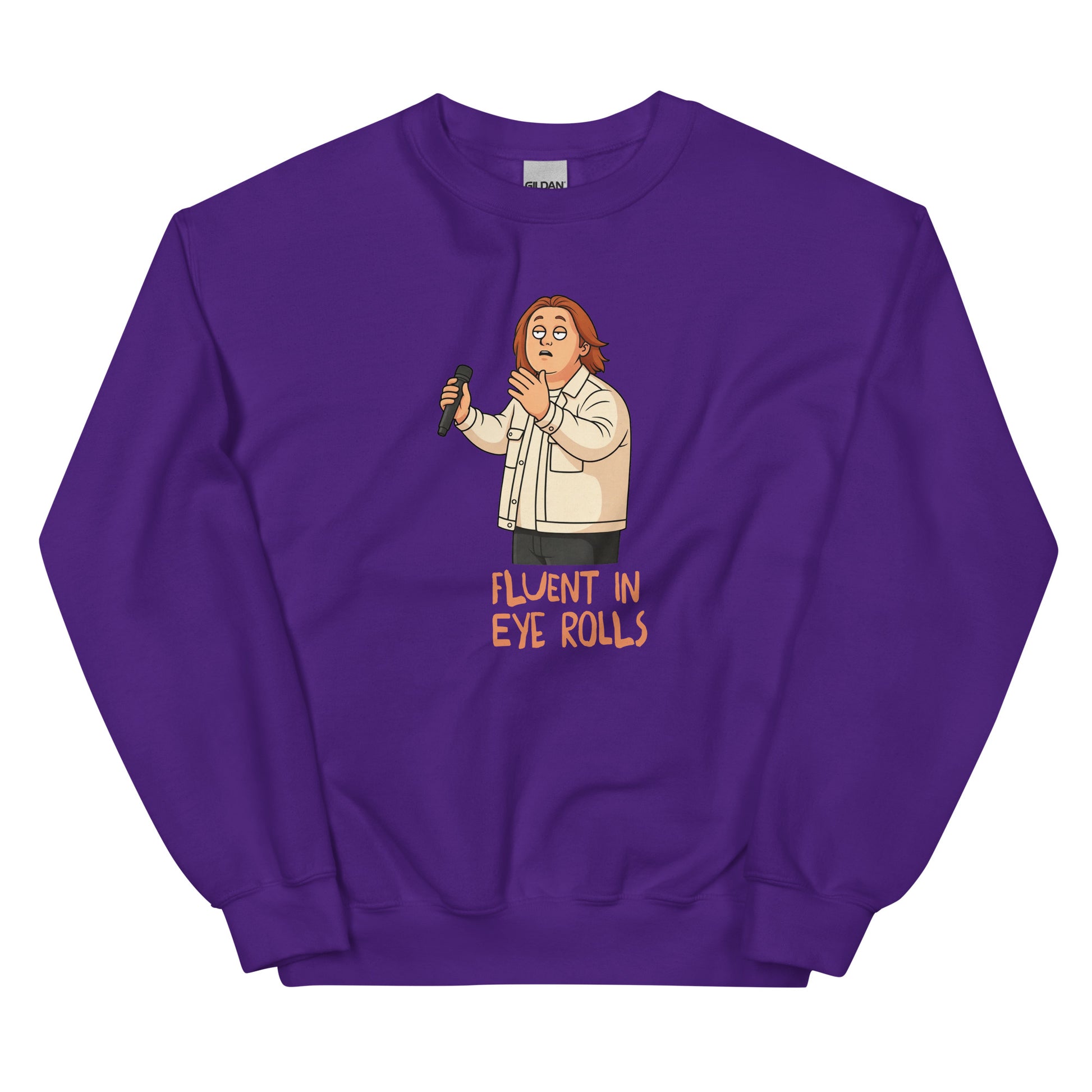 Alcyone213k Lewis is Unisex Sweatshirt - Fluent In Eye Rolls - Funny Quotes Purple