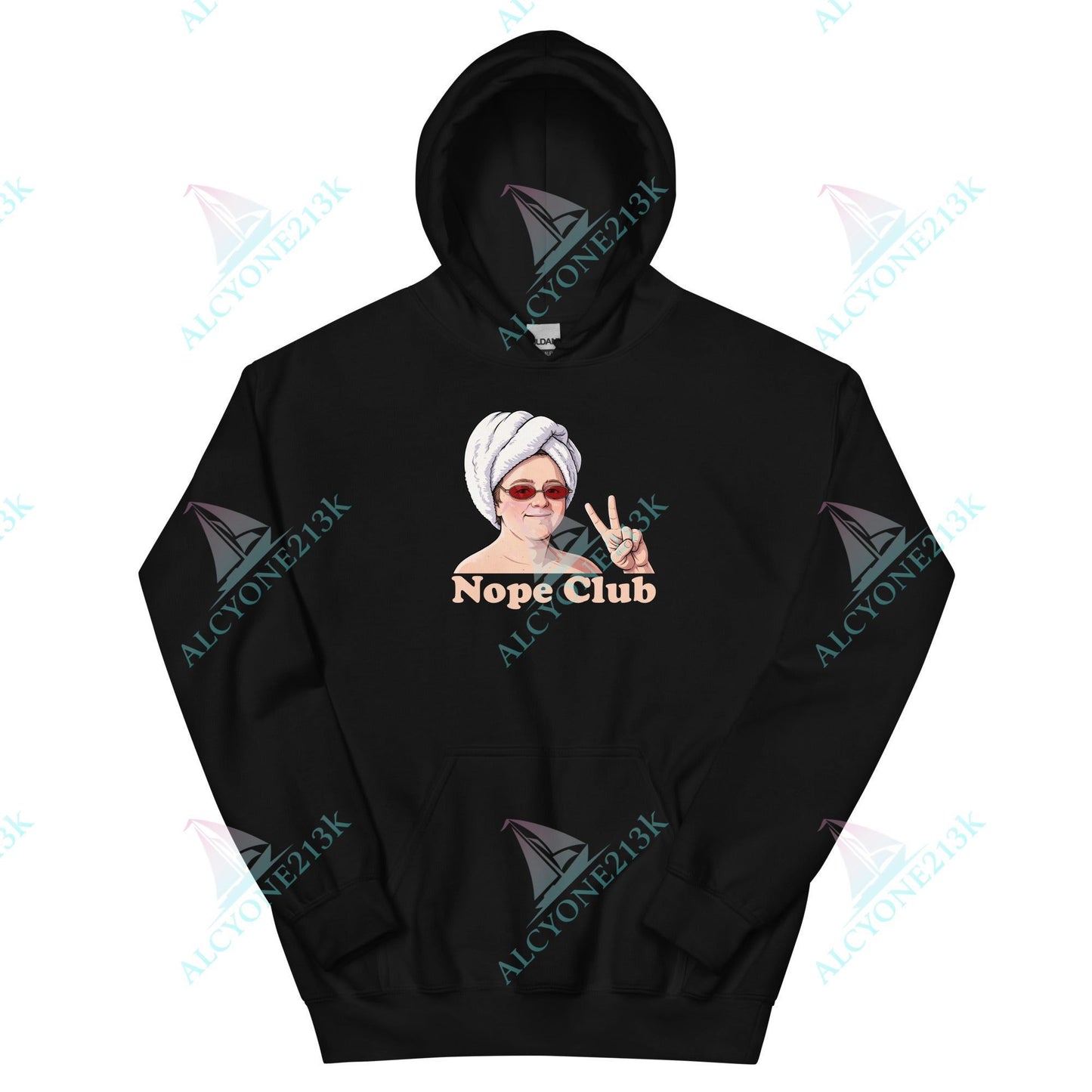 Alcyone213k Lewis Capaldi Unisex Hoodie - Nope Club - Funny Quotes Black