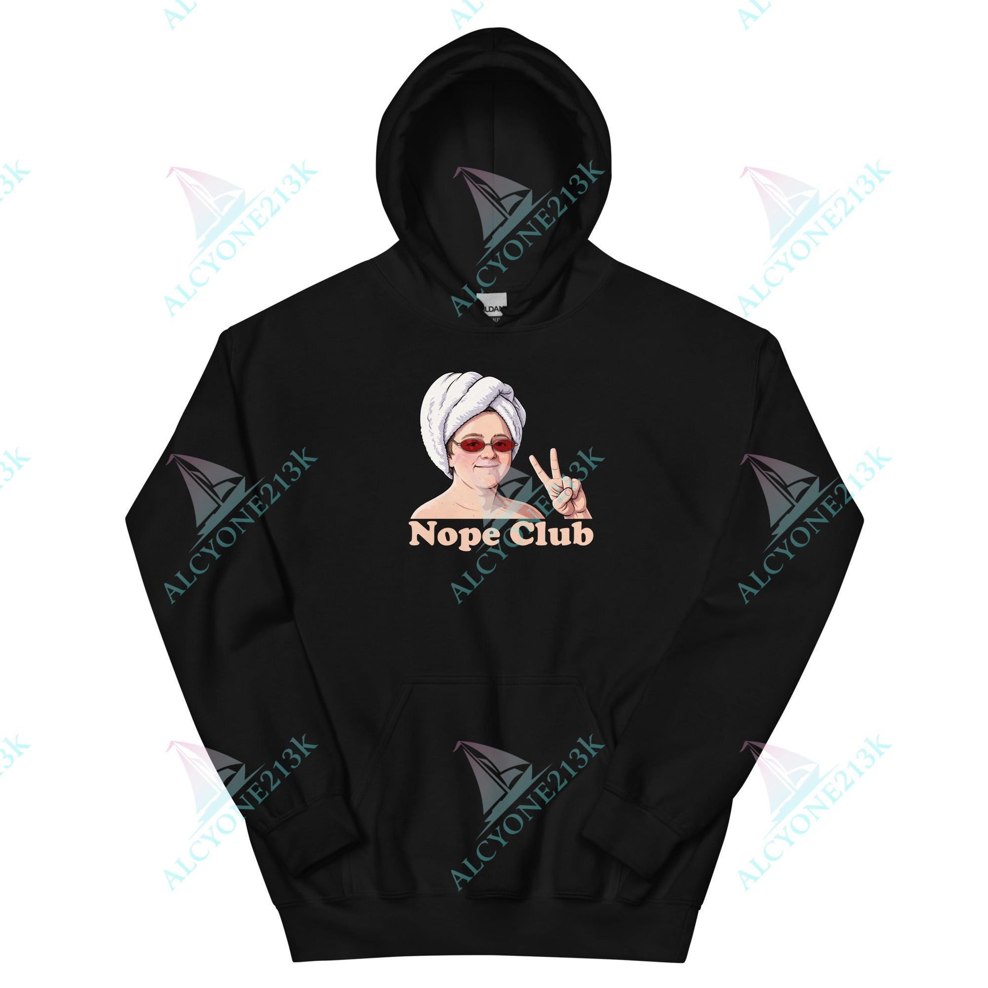 Alcyone213k Lewis Capaldi Unisex Hoodie - Nope Club - Funny Quotes Black