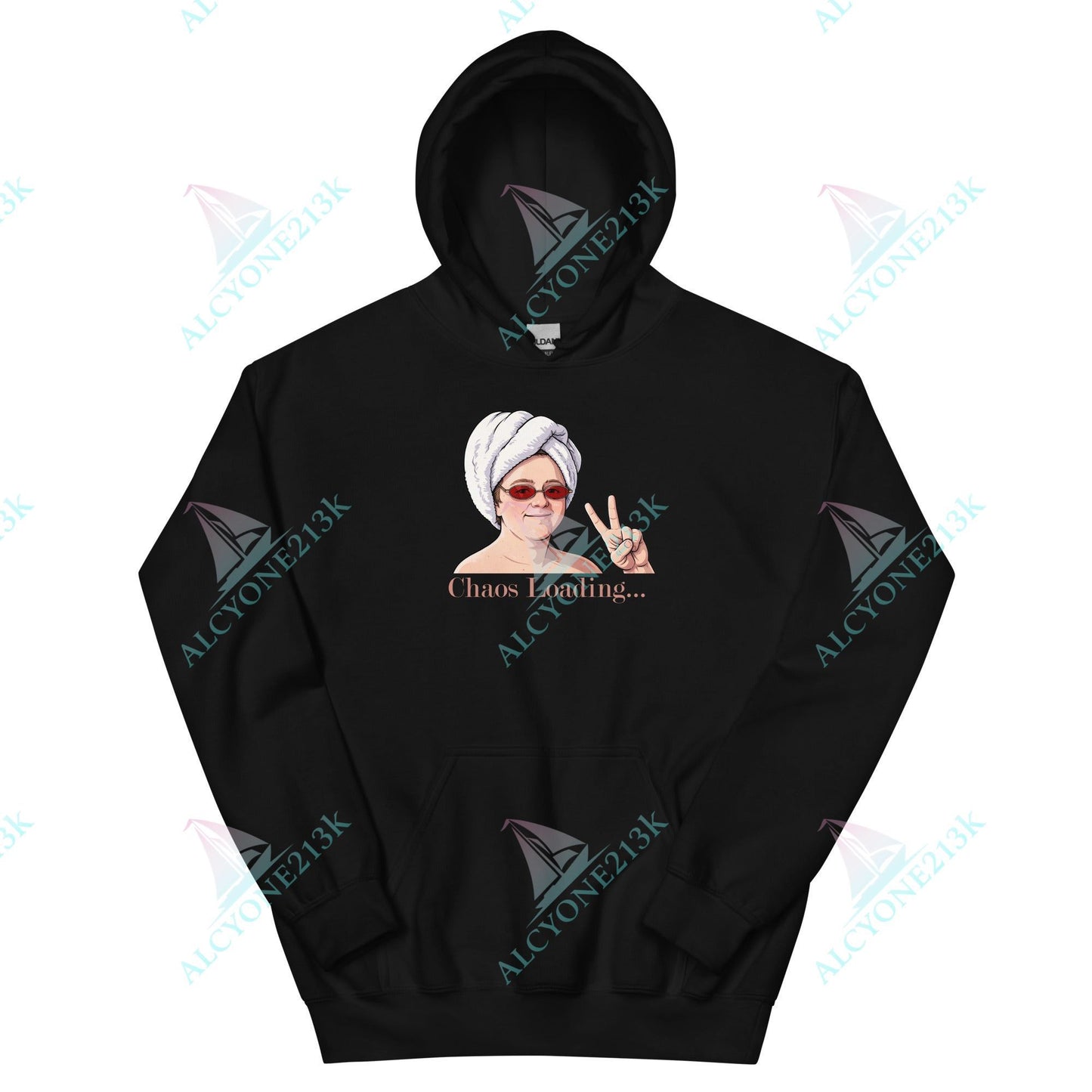 Alcyone213k Lewis Capaldi Unisex Hoodie - Chaos Loading - Funny Quotes Black