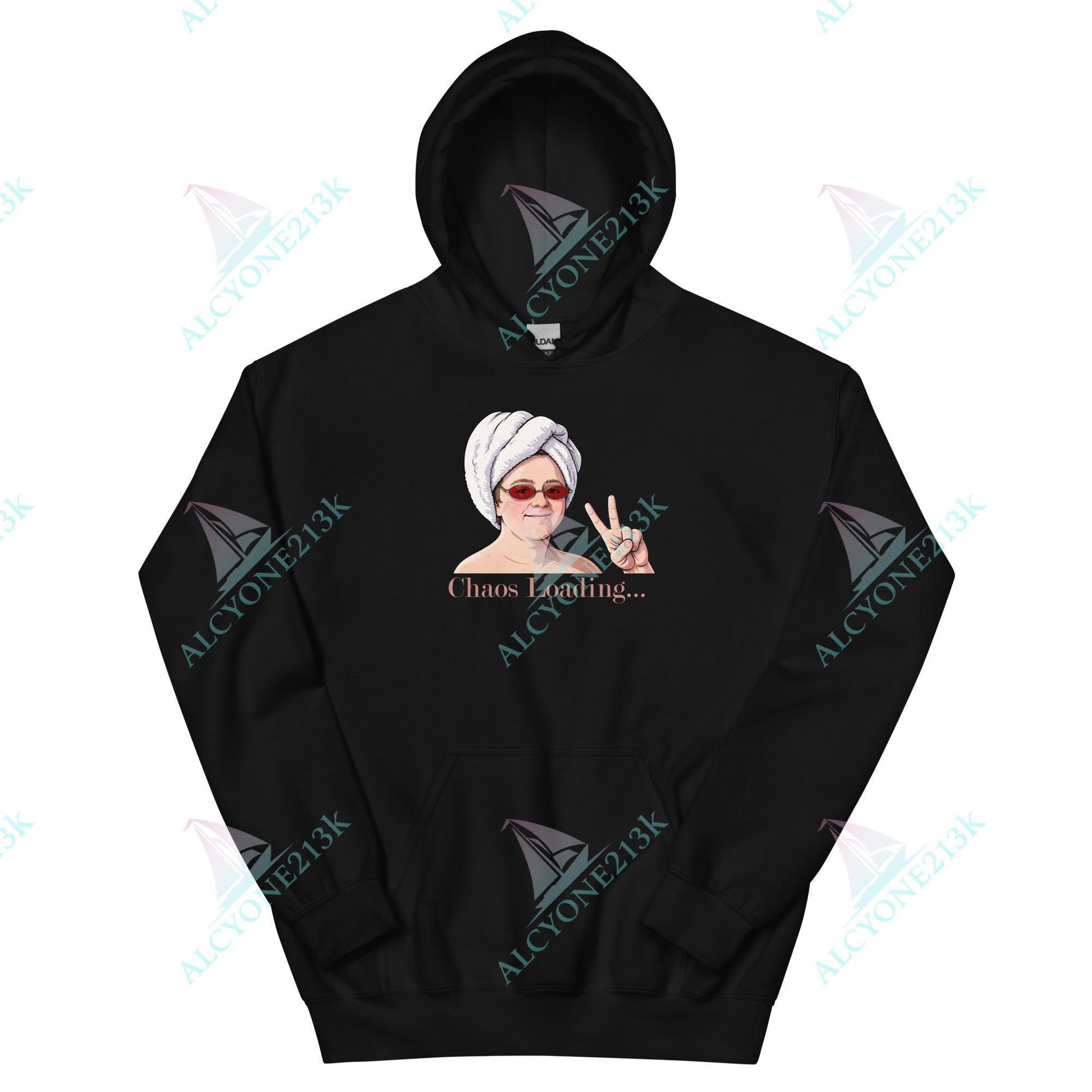 Alcyone213k Lewis Capaldi Unisex Hoodie - Chaos Loading - Funny Quotes Black