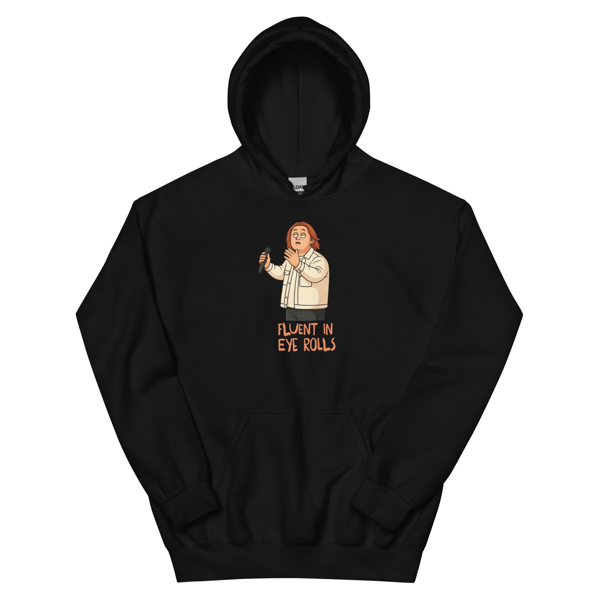 Alcyone213k Lewis Capaldi Unisex Hoodie - Fluent In Eye Rolls - Funny Quotes Black