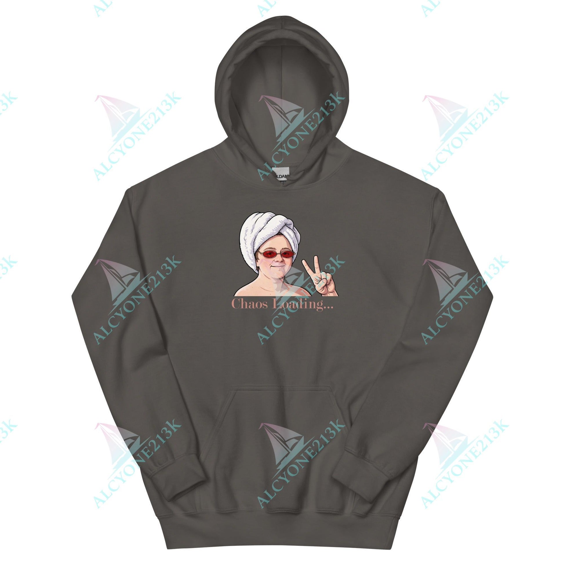 Alcyone213k Lewis Capaldi Unisex Hoodie - Chaos Loading - Funny Quotes Charcoal