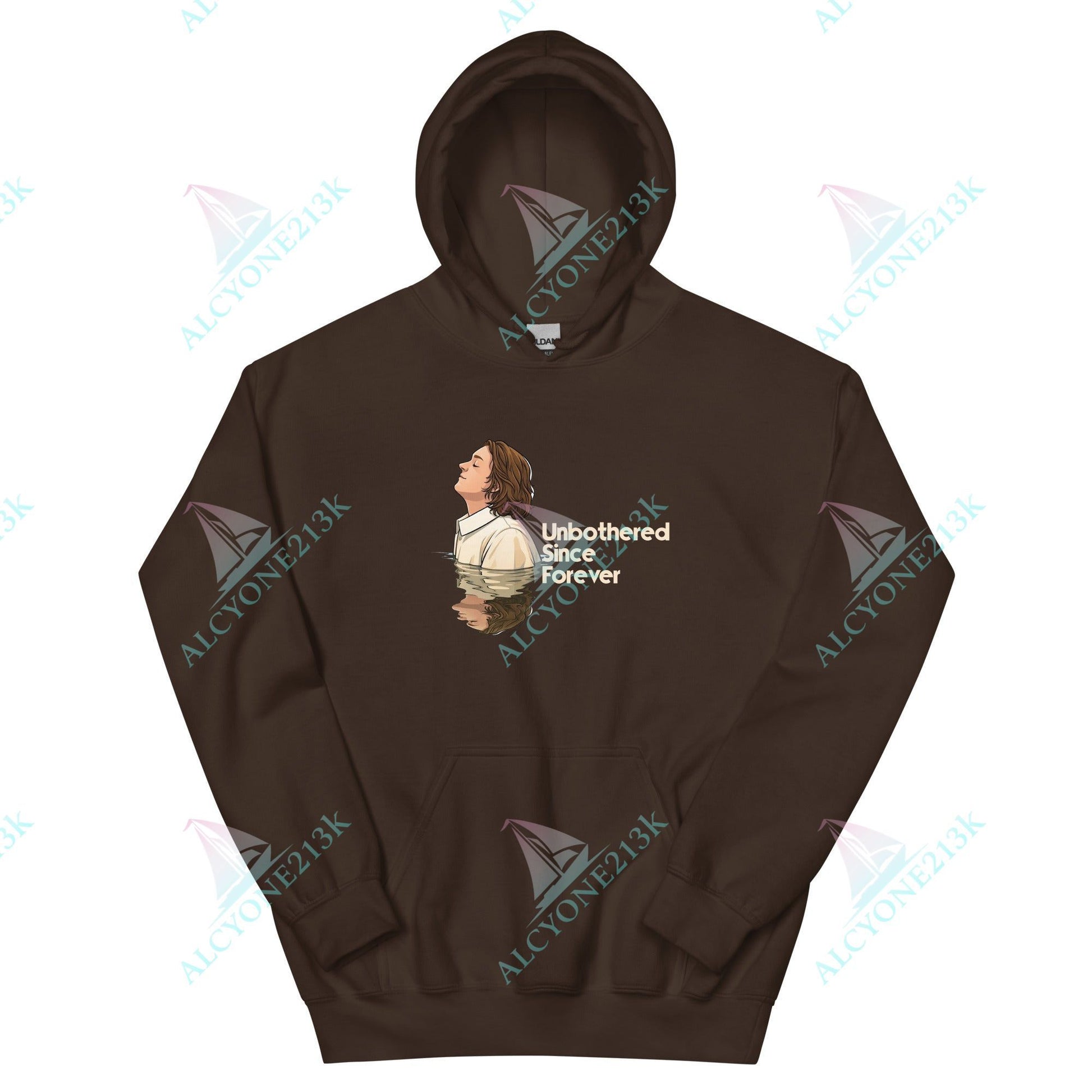 Alcyone213k Lewis Capaldi Unisex Hoodie - Unbothered Since Forever - Funny Quotes Dark Chocolate