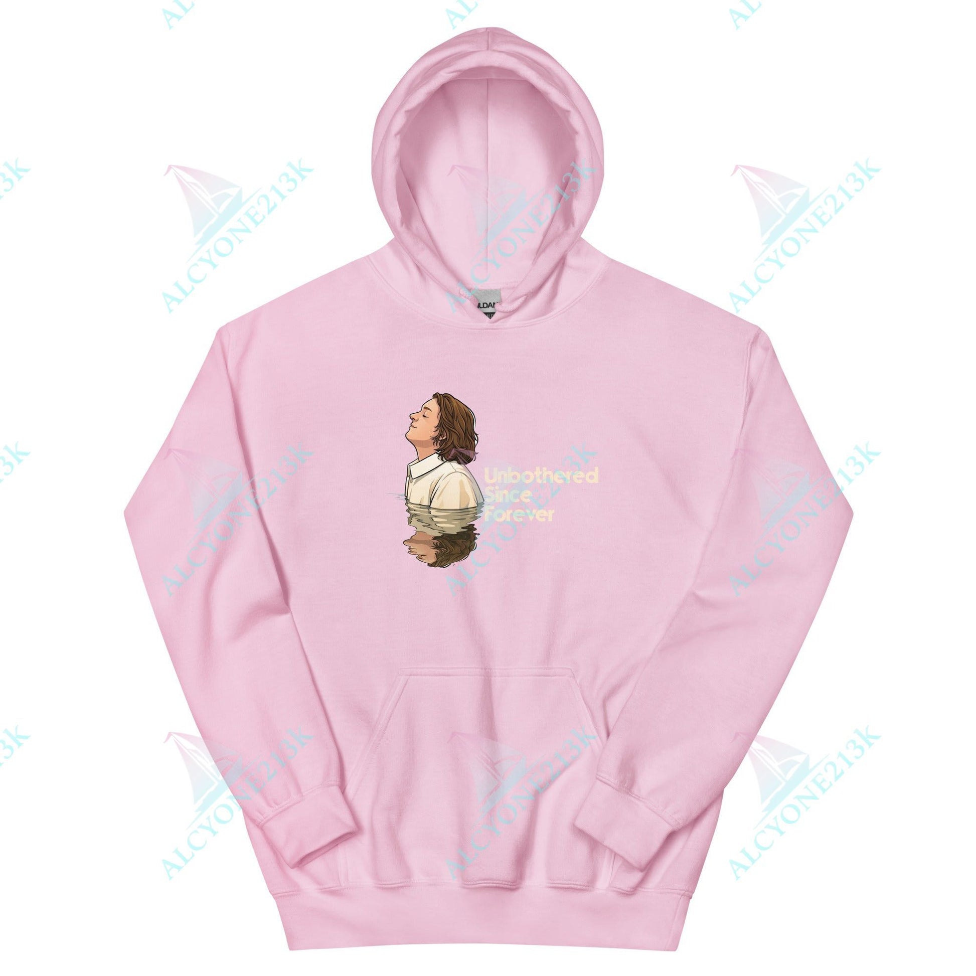 Alcyone213k Lewis Capaldi Unisex Hoodie - Unbothered Since Forever - Funny Quotes Light Pink